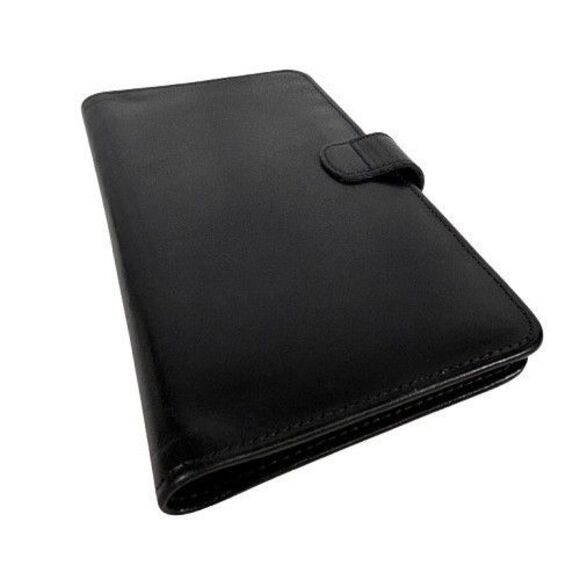 Vintage Coach Water Buffalo Slim Tab Wallet Checkbook Credit Card Black Leather - Picture 8 of 13